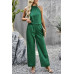 Two Pieces Sleeveless Solid Wide Leg Sets