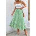 Plus Floral Print Drawstring Waist Fit Skirt