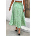 Plus Floral Print Drawstring Waist Fit Skirt