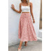 Plus Floral Print Drawstring Waist Fit Skirt