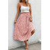 Plus Floral Print Drawstring Waist Fit Skirt