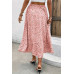 Plus Floral Print Drawstring Waist Fit Skirt