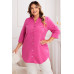 Plus A Line Button Loose Fit Pockets Solid Dress
