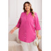 Plus A Line Button Loose Fit Pockets Solid Dress