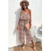 Allover Print Wide Leg Tube Jumpsuit