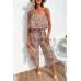Allover Print Wide Leg Tube Jumpsuit