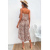 Allover Print Wide Leg Tube Jumpsuit