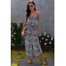 Allover Print Wide Leg Tube Jumpsuit