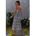 Allover Print Wide Leg Tube Jumpsuit