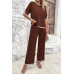 Two Pieces Outfits Knit Short Sleeve Wide Leg Loun