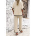 Two Pieces Outfits Knit Short Sleeve Wide Leg Loun