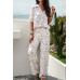 Two Piece Random Printed Short Sleeve Fit Set