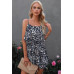 Sleevless Leopard Printed Belt Fit Romper
