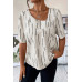 Printed Puff Sleeve Shirt With Line Pattern