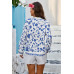 Floral Print Notched Collar V Neck Shirt