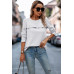 Back Ruffled Detail Crewneck Ruffle Pullover