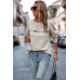 Back Ruffled Detail Crewneck Ruffle Pullover