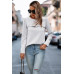Back Ruffled Detail Crewneck Ruffle Pullover