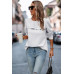 Back Ruffled Detail Crewneck Ruffle Pullover