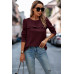 Back Ruffled Detail Crewneck Ruffle Pullover