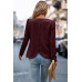 Back Ruffled Detail Crewneck Ruffle Pullover