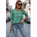 Back Ruffled Detail Crewneck Ruffle Pullover