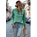 Back Ruffled Detail Crewneck Ruffle Pullover