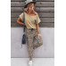 Two Pieces Leopard Print Shirt And Pant Sets