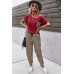 Two Pieces Leopard Print Shirt And Pant Sets