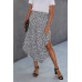 Shirred Waist Asymmetrical Hem Flared Skirt