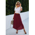 Shirred Waist Asymmetrical Hem Flared Skirt