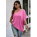 Plus One Shoulder Solid Casual Loose Fit Shirt