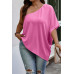 Plus One Shoulder Solid Casual Loose Fit Shirt