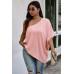 Plus One Shoulder Solid Casual Loose Fit Shirt