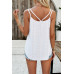 V Neck Eyelet Trim Spaghetti Strap Sleeveless Top