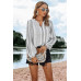 Striped V Neck Vertical Stripe Loose Blouse