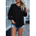 Ruffle Long Sleeve Elegant Ruffles Crewneck Blouse