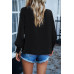 Ruffle Long Sleeve Elegant Ruffles Crewneck Blouse