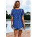 Boho Floral Print Tie Neck Butterfly Sleeve Blouse