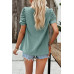 Square Neck Puff Sleeve Tunic Tops Eyelet Shirt