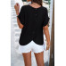 Crewneck Chiffon Polka Dot Ruffle Short Sleeved To