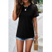 Pure Color Hollow Out Sleeve Round Neck T Shirt