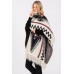 Fuzzy Aztec Pattern Tassel Knit Ruana