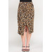 Plus Leopard Prt Asym Skirt W/ Buckle