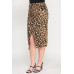 Plus Leopard Prt Asym Skirt W/ Buckle
