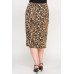 Plus Leopard Prt Asym Skirt W/ Buckle