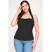 Plus Halter Tie Crinkle Knit Top