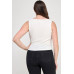 Plus Sleeveless Crinkle Knit Faux Button Down Top