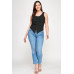 Plus Sleeveless Crinkle Knit Faux Button Down Top