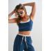 Drawstring Lounge Pants & Crop Top Set